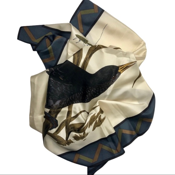 Perry Ellis Accessories - VTG 90s PERRY ELLIS “WILDLIFE BIRDS” SILK SCARF